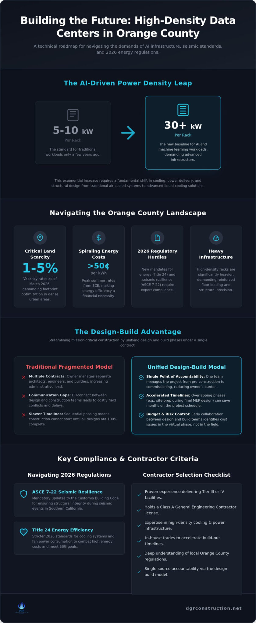 Data Center Construction in Orange County: The 2026 Guide to High-Performance Builds